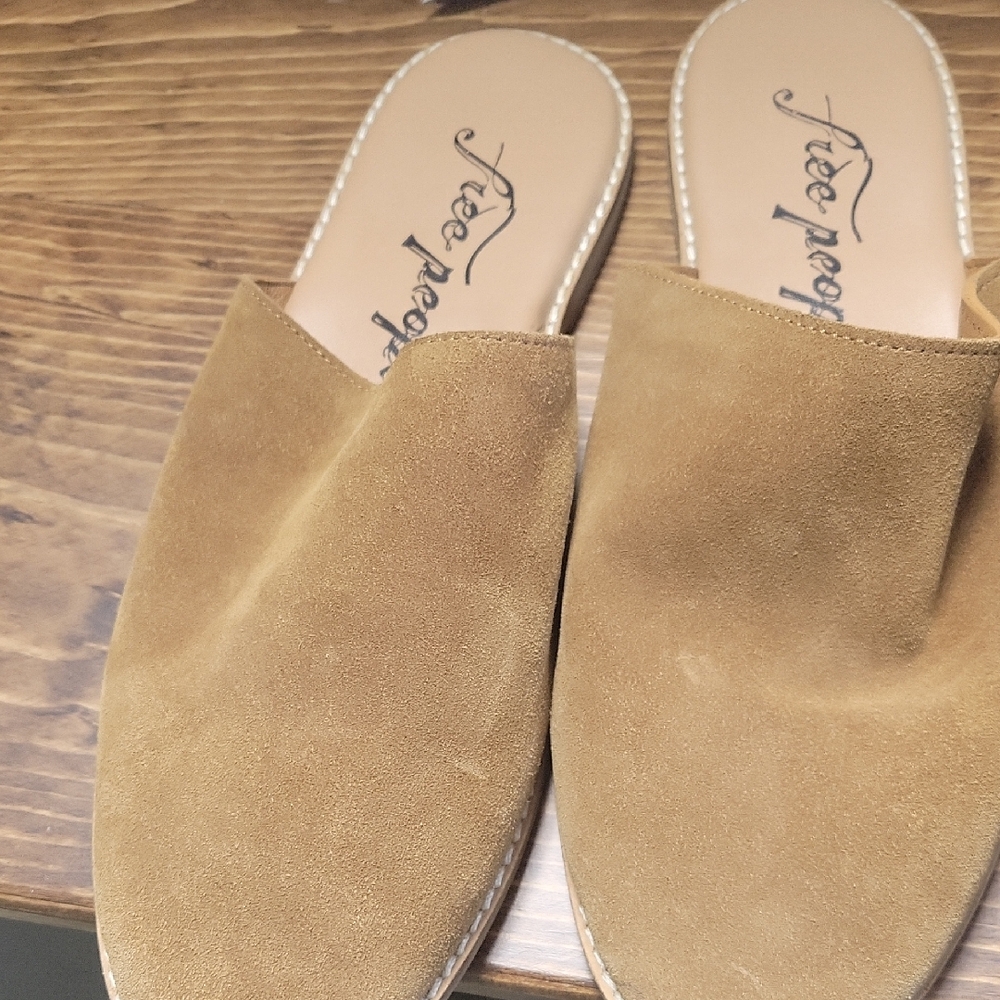 Free People Camel Suede Women's Mules